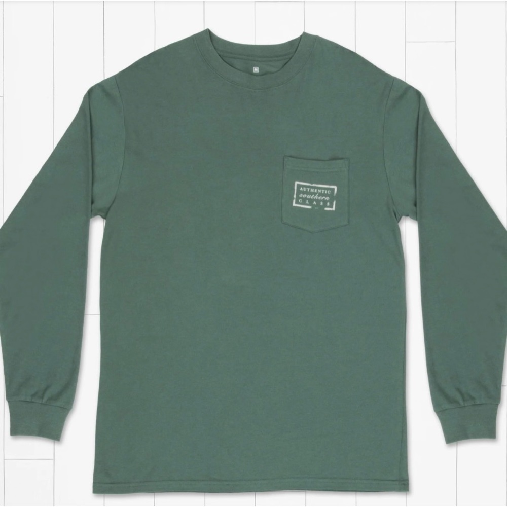 Southern Marsh Authentic Tee - Long Sleeve Hunter Green Size Small